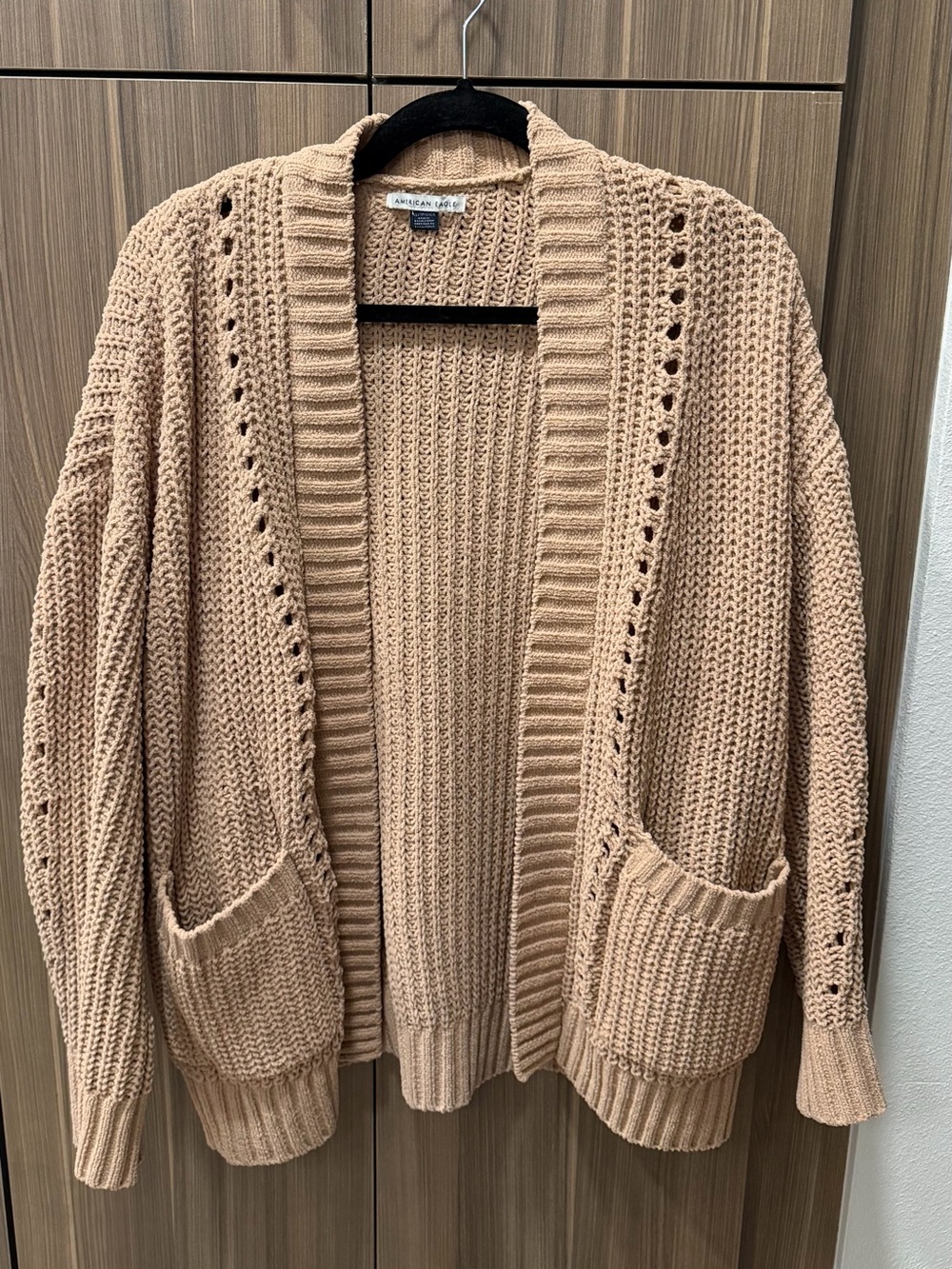 American eagle Open-Front Chunky Knit Cardigan - Tan